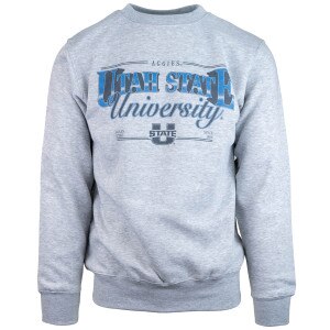 Utah state university graphic gray unisex crewneck sweatshirt